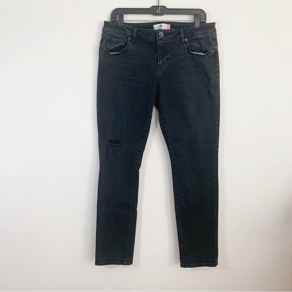 CAbi Women's Boyfriend Jeans in Faded Black